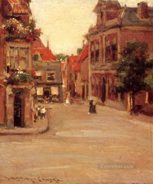 ハーレムの赤い屋根 別名オランダのストリート ウィリアム・メリット・チェイス Oil Paintings